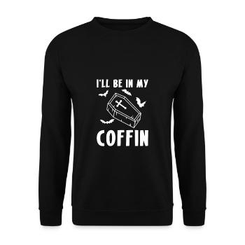 Ill Be In My Coffin Vampire Coffin Shirt - Unisex Sweatshirt - black - Front - Alina (178cm) & Michal (187cm)