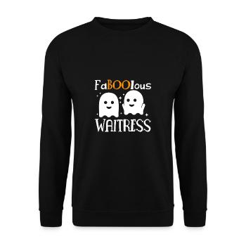 FaBOOlous Waitress T-Shirt Geschenk - Unisex Pullover - Schwarz - Vorne - Alina (178cm) & Michal (187cm)
