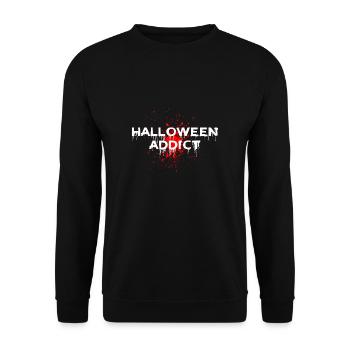 Halloween Addict Shirt Geschenk - Unisex Pullover - Schwarz - Vorne - Alina (178cm) & Michal (187cm)