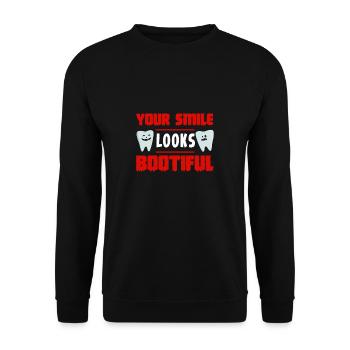 Your Smile Looks Bootiful Shirt Halloween - Unisex Sweatshirt - black - Front - Alina (178cm) & Michal (187cm)
