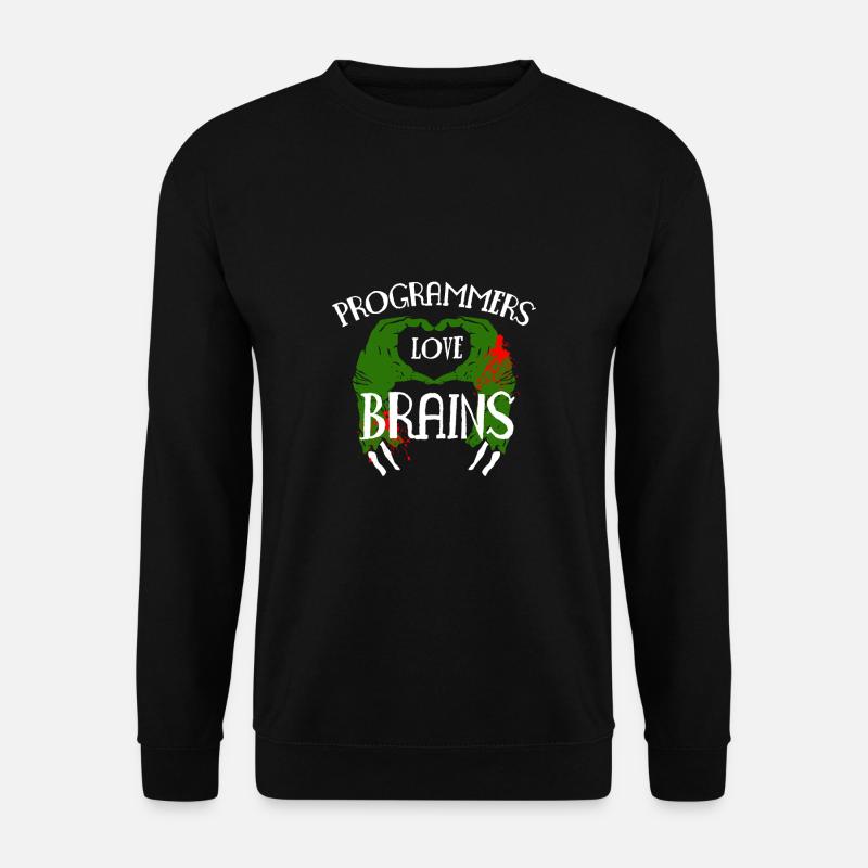 Programmer Love Brains Shirt - Unisex Sweatshirt - black