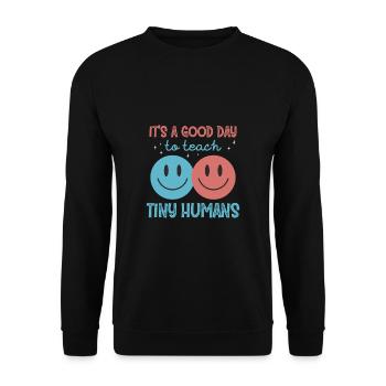 C’est un bon Tay pour enseigner la chemise Tiny Humans - Sweat-shirt Unisexe - noir - Devant - Alina (178cm) & Michal (187cm)