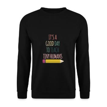 C’est un bon Tay pour enseigner la chemise Tiny Humans - Sweat-shirt Unisexe - noir - Devant - Alina (178cm) & Michal (187cm)