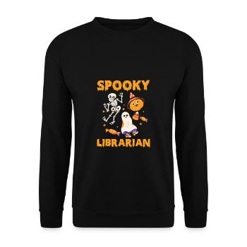Cadeau de chemise de bibliothécaire bibliothécaire effrayant - Sweat-shirt Unisexe - noir - Devant - Alina (178cm) & Michal (187cm)