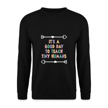 C’est un bon Tay pour enseigner la chemise Tiny Humans - Sweat-shirt Unisexe - noir - Devant - Alina (178cm) & Michal (187cm)