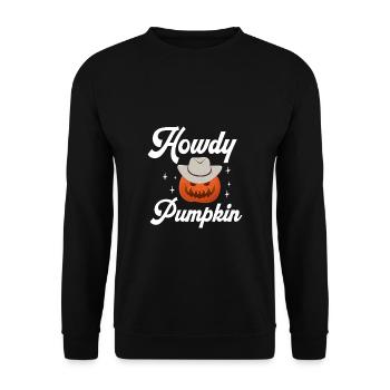 Howdy Pumpking Rodeo Country Wild West Halloween - Sweat-shirt Unisexe - noir - Devant - Alina (178cm) & Michal (187cm)