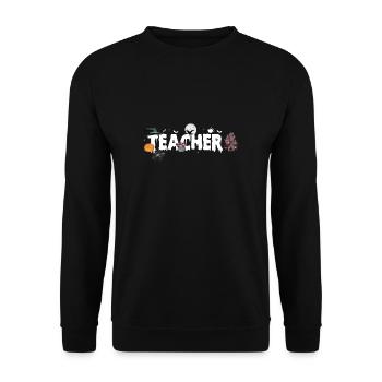Teacher Halloween Shirt Lehrer Lehrerin - Unisex Pullover - Schwarz - Vorne - Alina (178cm) & Michal (187cm)