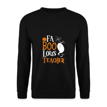 FaBOOlous Teacher Lehrer T-Shirt Geschenk - Unisex Pullover - Schwarz - Vorne - Alina (178cm) & Michal (187cm)