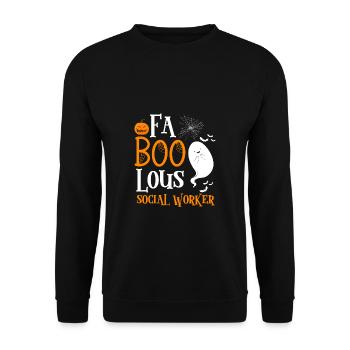 FaBOOlous Social Worker T-Shirt Geschenk - Unisex Pullover - Schwarz - Vorne - Alina (178cm) & Michal (187cm)