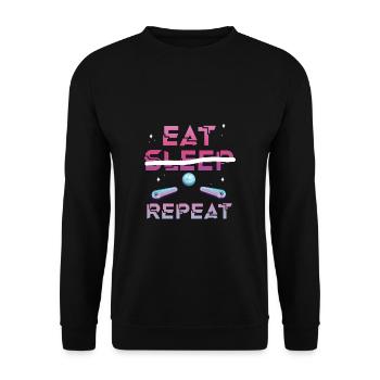 Eat Sleep Flip Repeat Pinball Shirt Cadeau - Sweat-shirt Unisexe - noir - Devant - Alina (178cm) & Michal (187cm)