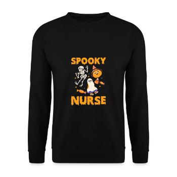 Spooky Nurse Shirt Gift Nurse - Unisex Sweatshirt - black - Front - Alina (178cm) & Michal (187cm)