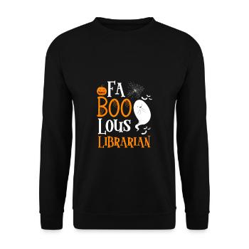 FaBOOlous Librarian Bibliothekarin Shirt - Unisex Pullover - Schwarz - Vorne - Alina (178cm) & Michal (187cm)