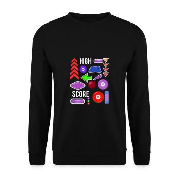 Cadeau de chemise flipper à score élevé - Sweat-shirt Unisexe - noir - Devant - Alina (178cm) & Michal (187cm)