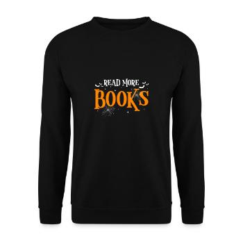 Read More Books Shirt Gift - Unisex Sweatshirt - black - Front - Alina (178cm) & Michal (187cm)
