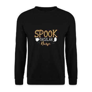 Spook Tacular Nurse Krankenschwester Shirt - Unisex Pullover - Schwarz - Vorne - Alina (178cm) & Michal (187cm)