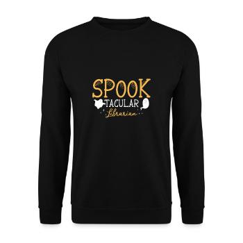 Spook Tacular Librarian Shirt Bibliothekarin - Unisex Pullover - Schwarz - Vorne - Alina (178cm) & Michal (187cm)