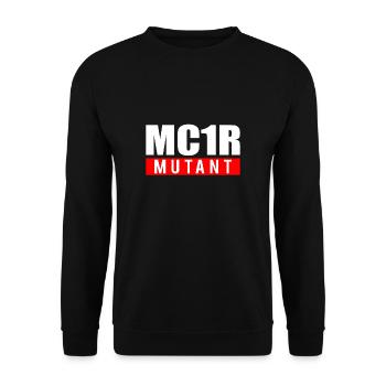 MC1R Mutant Shirt Redhead Rote Haare Geschenk - Unisex Pullover - Schwarz - Vorne - Alina (178cm) & Michal (187cm)