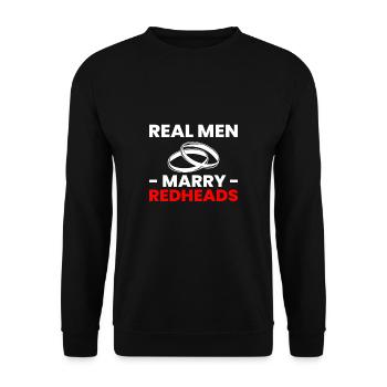 Real Man Marry Redhead Wedding Marriage - Unisex Sweatshirt - black - Front - Alina (178cm) & Michal (187cm)