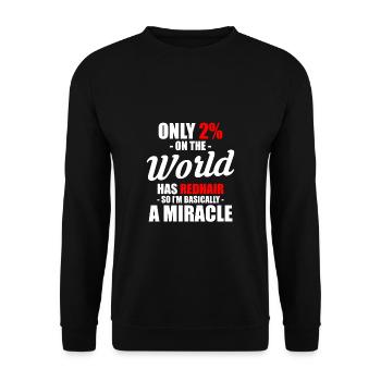 Only 2% On The World Has Red Hair - Unisex Sweatshirt - black - Front - Alina (178cm) & Michal (187cm)