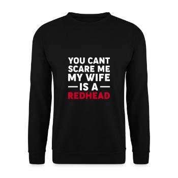 Tu ne peux pas me faire peur Ma femme est une chemise Readhead - Sweat-shirt Unisexe - noir - Devant - Alina (178cm) & Michal (187cm)