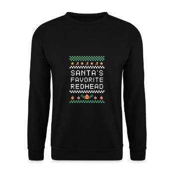 Chemise de Noël rousse préférée du Père Noël - Sweat-shirt Unisexe - noir - Devant - Alina (178cm) & Michal (187cm)