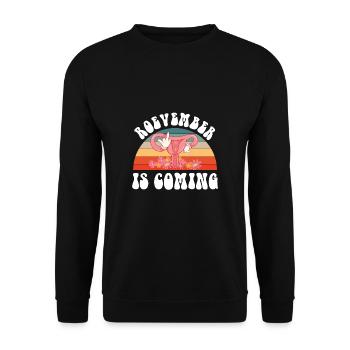 Roevember arrive Féminisme Cadeau de chemise - Sweat-shirt Unisexe - noir - Devant - Alina (178cm) & Michal (187cm)