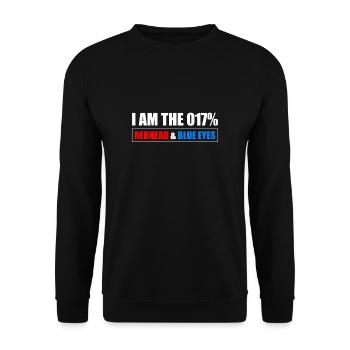 At The 0.17% Redhead & Blue Eyes - Unisex Sweatshirt - black - Front - Alina (178cm) & Michal (187cm)