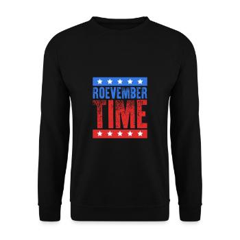Roevember Time Shirt Cadeau USA Amérique Drapeau - Sweat-shirt Unisexe - noir - Devant - Alina (178cm) & Michal (187cm)