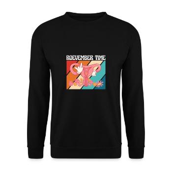 Roevember time uterus shirt gift - Unisex Sweatshirt - black - Front - Alina (178cm) & Michal (187cm)