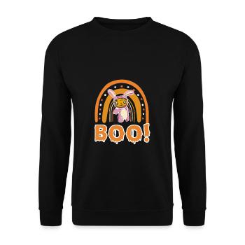 Hase Halloween Shirt Geschenk - Unisex Pullover - Schwarz - Vorne - Alina (178cm) & Michal (187cm)