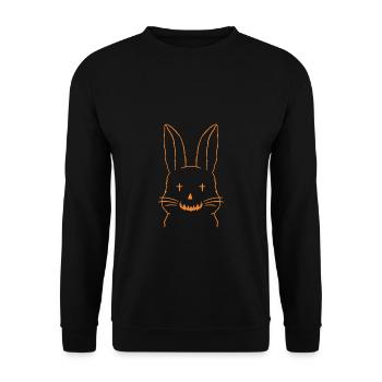 Hase Halloween Shirt Geschenk - Unisex Pullover - Schwarz - Vorne - Alina (178cm) & Michal (187cm)