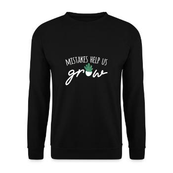 Mistakes Help Us Grow - Unisex Pullover - Schwarz - Vorne - Alina (178cm) & Michal (187cm)