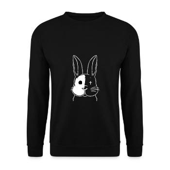 Hase Halloween Shirt Geschenk - Unisex Pullover - Schwarz - Vorne - Alina (178cm) & Michal (187cm)