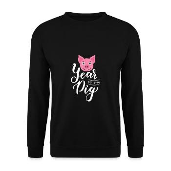 Your Of The Pig Shirt Gift Year Of the Pig - Unisex Sweatshirt - black - Front - Alina (178cm) & Michal (187cm)
