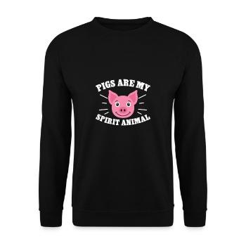 Pigs Are My Spirit Animal Shirt Pig - Unisex Sweatshirt - black - Front - Alina (178cm) & Michal (187cm)