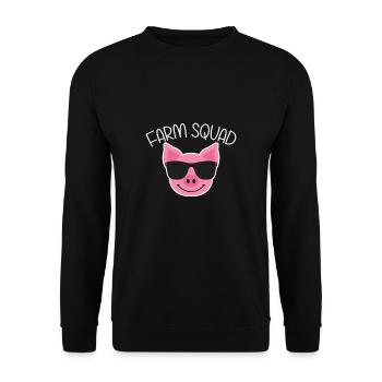 Farm Squad Shirt Pig - Unisex Sweatshirt - black - Front - Alina (178cm) & Michal (187cm)