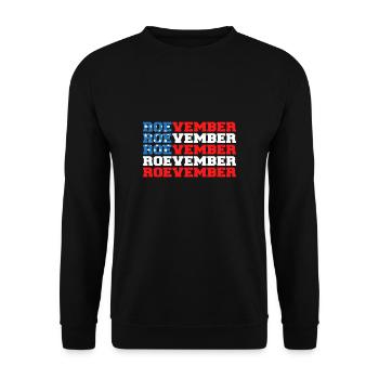 USA Flagge Roevember Shirt Geschenk - Unisex Pullover - Schwarz - Vorne - Alina (178cm) & Michal (187cm)