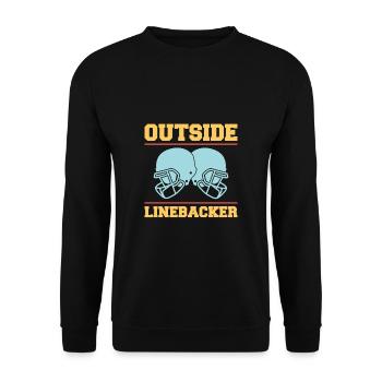 Outside Linebacker Shirt Gift - Unisex Sweatshirt - black - Front - Alina (178cm) & Michal (187cm)