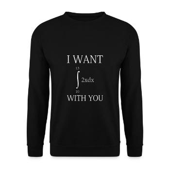 I Want ... With You Funny Mathematical Formula - Unisex Sweatshirt - black - Front - Alina (178cm) & Michal (187cm)