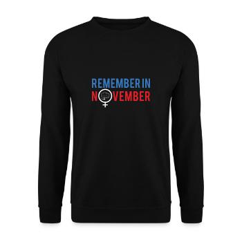 Remember In November Shirt Gift - Unisex Sweatshirt - black - Front - Alina (178cm) & Michal (187cm)