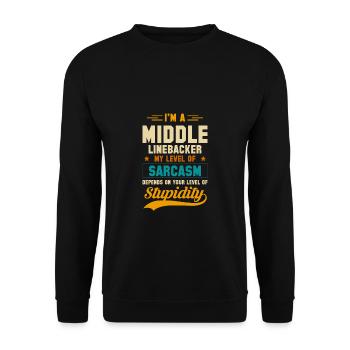 In A Middle Linebacker Shirt Gift - Unisex Sweatshirt - black - Front - Alina (178cm) & Michal (187cm)