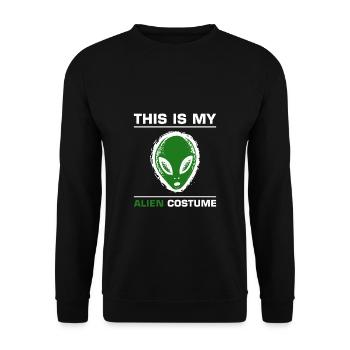 This Is My Alien Costume Shirt Geschenk - Unisex Pullover - Schwarz - Vorne - Alina (178cm) & Michal (187cm)