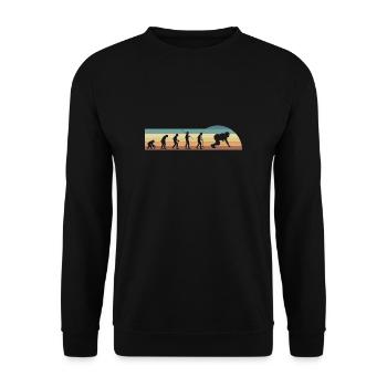 Evolution Vintage Retro Lineman Linebacker Shirt - Unisex Sweatshirt - black - Front - Alina (178cm) & Michal (187cm)