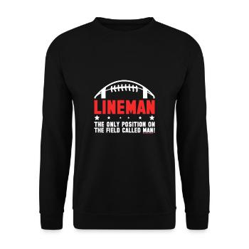 Lineman le seul poste sur le terrain appelé Homme - Sweat-shirt Unisexe - noir - Devant - Alina (178cm) & Michal (187cm)
