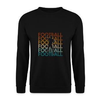 Vintage Retro Quarterback Shirt Football Gift - Unisex Sweatshirt - black - Front - Alina (178cm) & Michal (187cm)