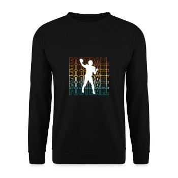 Vintage Retro Quarterback Shirt Football Gift - Unisex Sweatshirt - black - Front - Alina (178cm) & Michal (187cm)