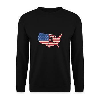 USA Flag America Flag Wild Receiver Shirt - Unisex Sweatshirt - black - Front - Alina (178cm) & Michal (187cm)
