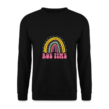 Vintage Retro Roe Time Shirt Cadeau - Sweat-shirt Unisexe - noir - Devant - Alina (178cm) & Michal (187cm)