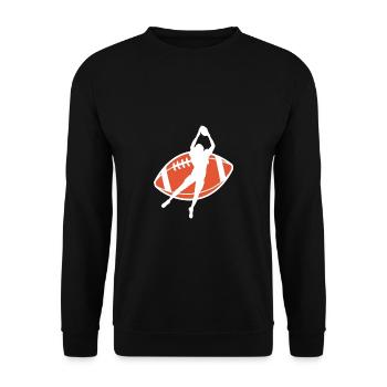 Football Wild Receiver Shirt - Unisex Sweatshirt - black - Front - Alina (178cm) & Michal (187cm)