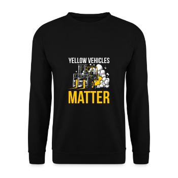 Yellow Vehicles Matter Shirt - Unisex Pullover - Schwarz - Vorne - Alina (178cm) & Michal (187cm)
